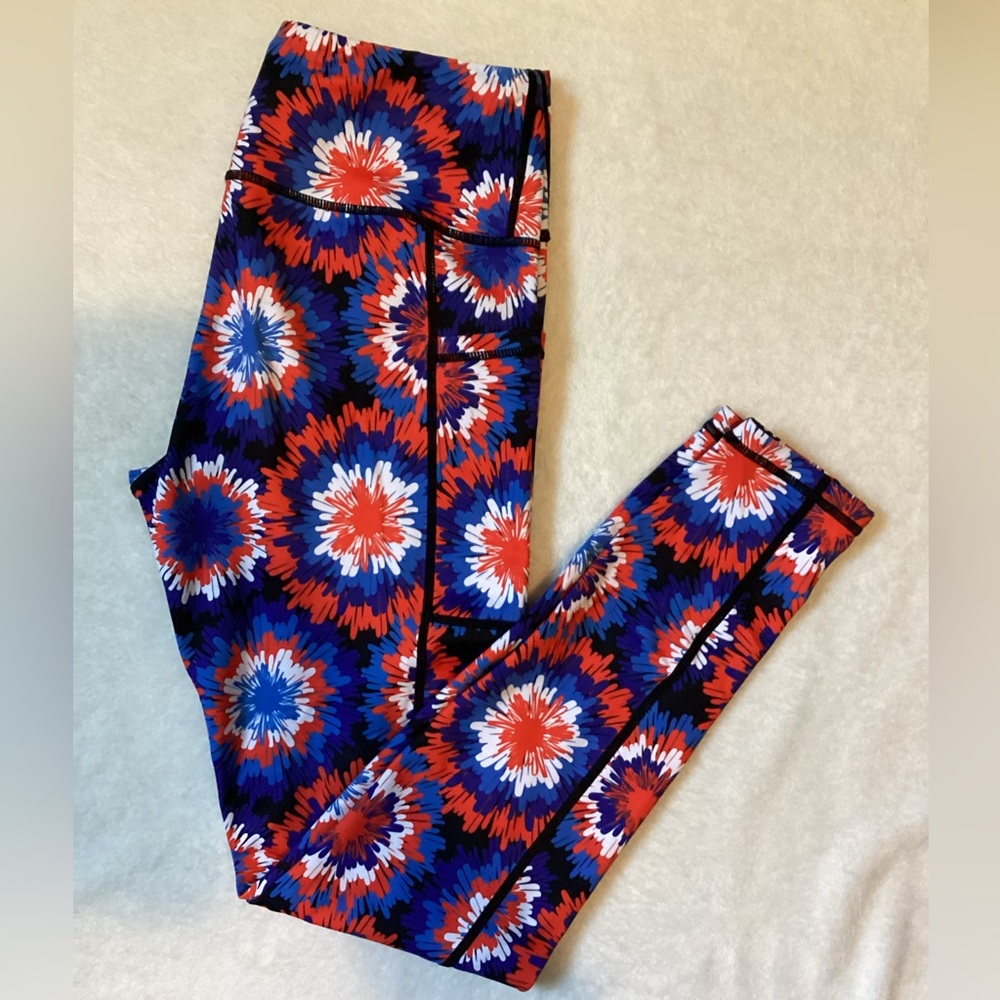 Constantly Varied Gear CVG Fireworks Full Length Leggings Size Small